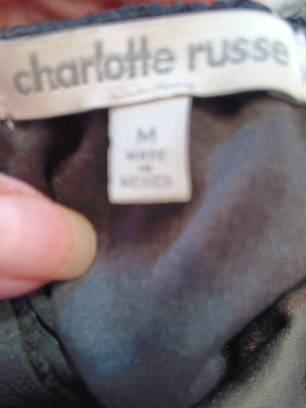 Charlotte Russe Black Lace Fit-and-Flare Mini Dress with Spaghetti Straps - Picture 3 of 5